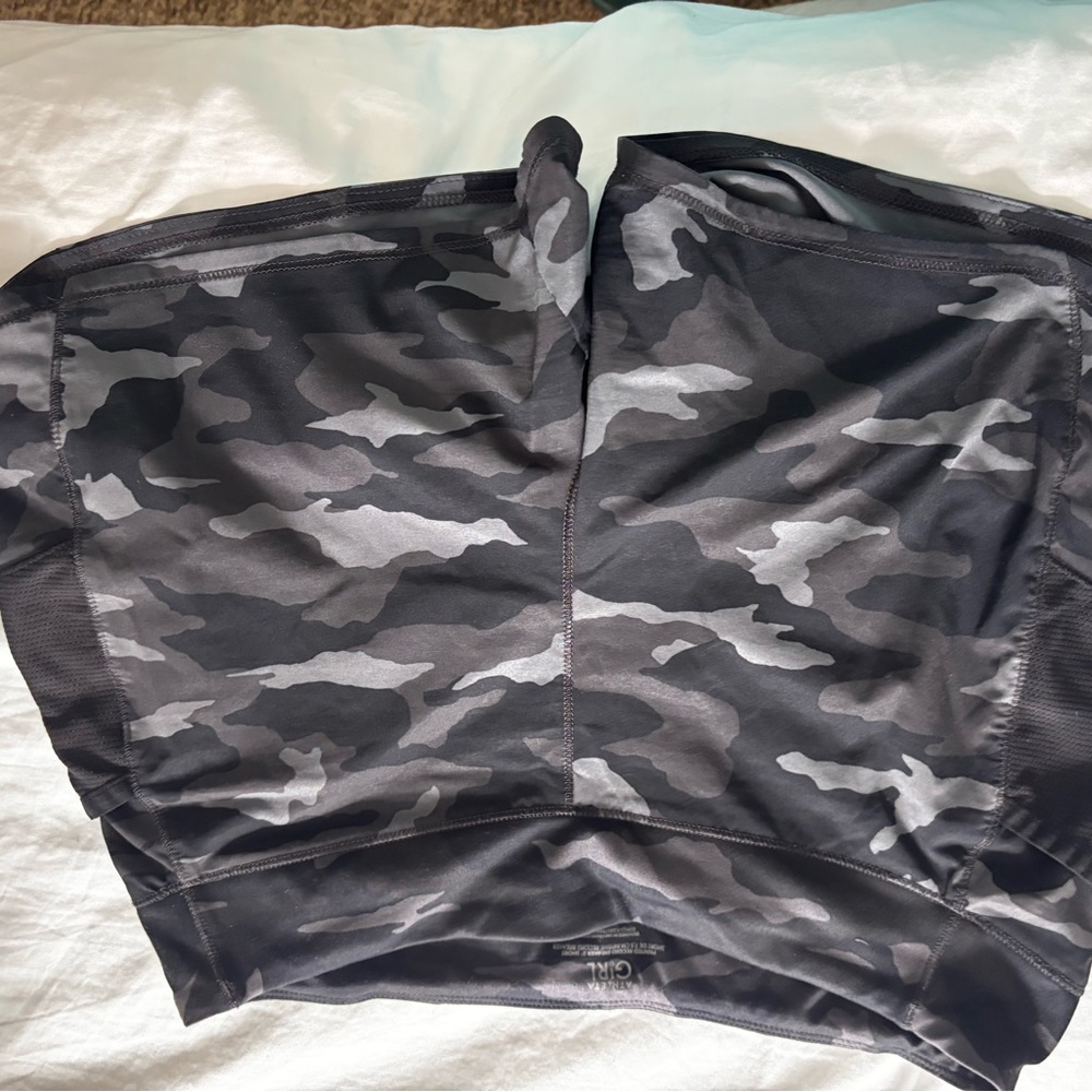 Athleta Girl Black & Gray Camo Performance Shorts
